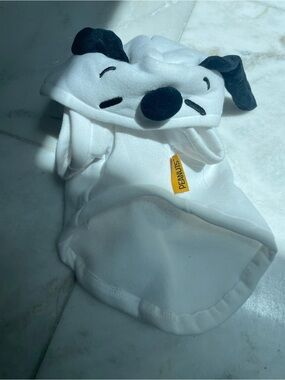 Peanuts White and Black Snoopy dog costume w Hood